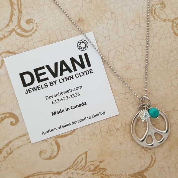Peace Symbol Necklace with Turquoise