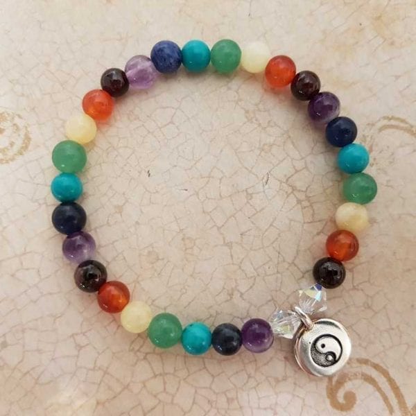 Yin Yang Charm with Chakra beads